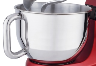 Robot de bucatarie Fakir Culina Chef, 1000W, Bol 5 L inox, Bol 5 L sticla, Sistem carlige duble, 6 Viteze - Pulse, Rosu - Img 4