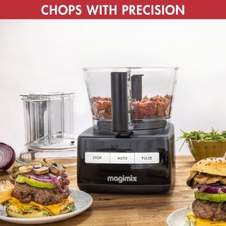 Robot multifunctional MAGIMIX CS3200XL, 650W, Kit cuburi si Presa citrice CADOU, Motor profesional cu 30 ani garantie, 3 boluri (2.6L/2.2L/1.2L), Viteza automata, Fabr. in Franta, Negru - Img 2