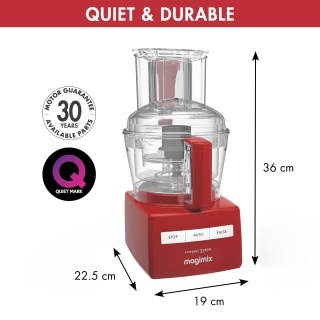 Robot multifunctional MAGIMIX CS3200XL, 650W, Motor profesional cu 30 ani garantie, 3 boluri (2.6L/2.2L/1.2L), Viteza automata, Fabr. in Franta, Rosu - Img 3