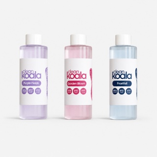 Set parfumuri naturale CleanKoala pentru aparate de curatat cu aburi, 3 x 125 ml, Garden Bloom, Frostfall si Purple Fields, formula 100% naturala, fara microplastice