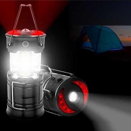 Lampa Turistica LED, 3in1, extensibila, 4 moduri de lucru (cort, tabara, camping, rulota, calatorii, expeditii)