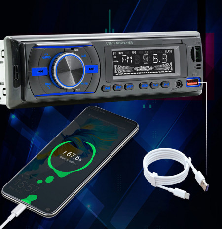 Player Auto RGB, 4 x 50W, model 7021A, cu Bluetooth, Telefon, Radio, MP3, AUX, Card, Telecomanda