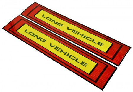 Set sticker reflectorizant pentru camion " LONG VEHICLE " 50 x 10cm