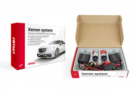 Kit XENON AC model SLIM, compatibil H8, H9, H11, 35W, 9-16V, 4300K, destinat competitiilor auto sau off-road