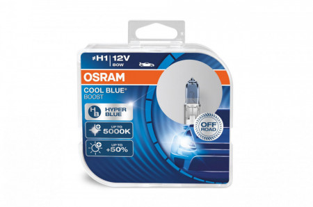 Set 2 becuri auto cu halogen Osram H1 12V 80W P14,5s Cool Blue Boost 5000K