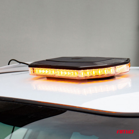 Rampa luminoasa girofar, culoare Orange, alimentare 12/24V, 48 LED-uri, protectie IP56, montaj cu magnet