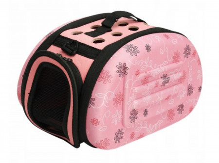 Geanta de transport pentru caine sau pisica marime L culoare Roz AG644S
