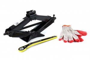 Cric Trapezoidal cu actionare manuala, capacitate ridicare 2000 kg, cu clichet si manusi de lucru - Img 1