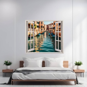 Folie imprimata color pentru decor perete locuinta, dimensiune 125 x 110cm, model: VIEW TO HAVEN 27 - Img 1