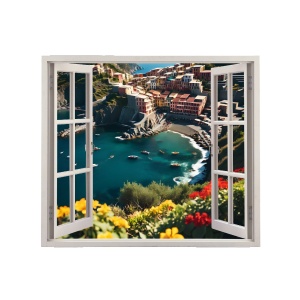 Folie imprimata color pentru decor perete locuinta, dimensiune 125 x 110cm, model: VIEW TO HAVEN 24 - Img 2