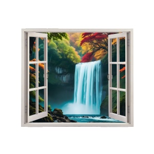 Folie imprimata color pentru decor perete locuinta, dimensiune 125 x 110cm, model: VIEW TO HAVEN 39 - Img 2