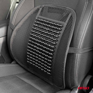 Pernita scaun cu suport lombar pentru corectare postura cu bile de masaj, dimensiune 40 x 38 cm, culoare Neagra - Img 2