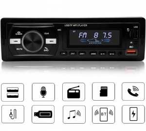 Player Auto dimensiune 1DIN, 4 x 50W, model AW1003, cu Bluetooth, Radio, MP3, AUX, Card, Telecomanda - Img 3