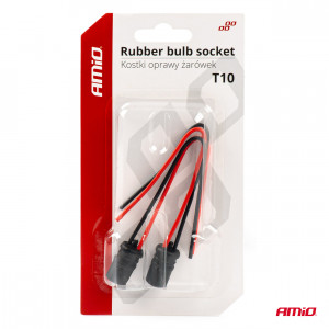 Set 2 socluri bec T10, W5W, W3W, cu mufe din cauciuc si cabluri siliconate - Img 3