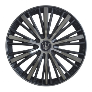 Set 4 capace roti VELAR Blade Silver, design Sportiv cu accente negre cu gri antracit, ABS rezistent, Universal, pentru jante R15