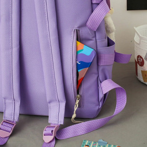 Set 4-in-1 pentru Scolari sau Prescolari - (rucsac, geanta de umar, plic elegant, penar), culoare VIOLET cu IEPURAS, Cod AVX-WT-BUNN-VIOLET - Img 3