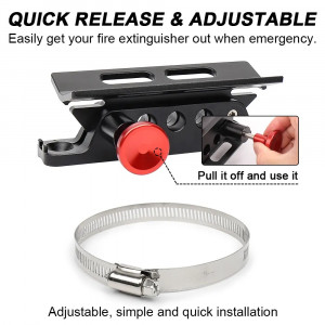 Suport universal pentru Extinctor, Stingator, cu prindere pe rollbar sau cabina, destinatie ATV, SSV, UTV, Off-Road - Img 6