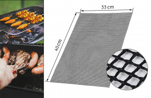 Covoras antiaderent din teflon pentru gatitul pe gratar, reutilizabil, lavabil, 40 x 33 cm - Img 1