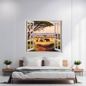 Folie imprimata color pentru decor perete locuinta, dimensiune 125 x 110cm, model: VIEW TO HAVEN 08 - Img 1