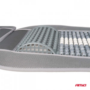 Husa scaun auto cu bile de masaj, suport lombar si tetiera, dimensiuni 131 x 46 cm, culoare Gri - Img 7