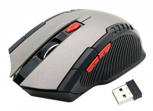 Mouse Optic Gaming Wireless, 1600 DPI, culoare Silver - Img 1