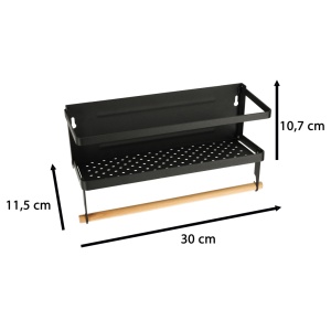 Raft magnetic de frigider 2in1, pentru condimente si prosop de bucatarie - Img 6