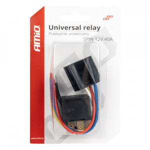 Releu auto cu 5 pini, 12V, 40A + Mufa releu cu cabluri - Img 1