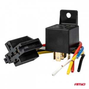 Releu auto cu 5 pini, 12V, 40A + Mufa releu cu cabluri - Img 2