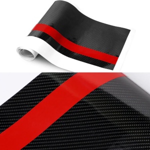 Sticker autoadeziv Tuning, model "Rally Stripe Carbon 3D", dimensiune 140 x 17 cm, culoare Negru/Rosu - Img 3