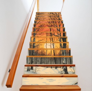 Sticker decorativ pentru scari interioare, print autoadeziv de inalta rezolutie, dimensine 200 x 124 cm, cod: AVX-STAIRS-10 - Img 1