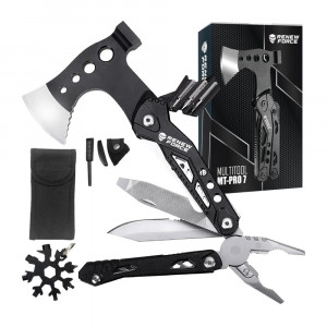 Unealta de supravietuire 17-in-1, model "Black Axe Multi-tool" pentru camping, calatorii, offroad, ATV, SSV, model AVX-WT-MT-PRO-7 - Img 1