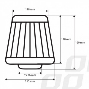 Filtru de aer conic negru cu 3 adaptoare - Img 4