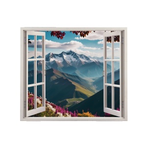 Folie imprimata color pentru decor perete locuinta, dimensiune 125 x 110cm, model: VIEW TO HAVEN 35 - Img 2