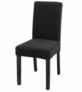 Husa universala pentru scaune clasice, model CATIFEA, culoare NEGRU - Img 2