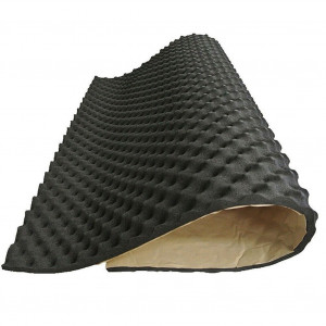 Material insonorizant auto adeziv reliefat, dimensiune 80cm x 50cm x 15mm, culoare Neagra - Img 1