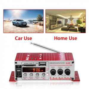 MINI amplificator auto, stereo, 12V, 40 W, radio FM, citire USB sau card SD, cu telecomanda - Img 4