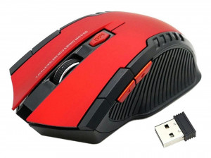 Mouse Optic Gaming Wireless, 1600 DPI, culoare Rosu