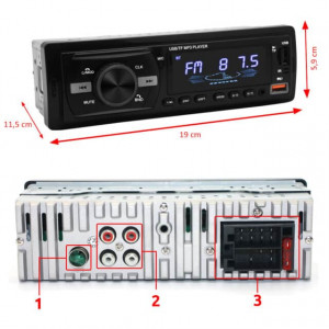 Player Auto dimensiune 1DIN, 4 x 50W, model AW1003, cu Bluetooth, Radio, MP3, AUX, Card, Telecomanda - Img 5