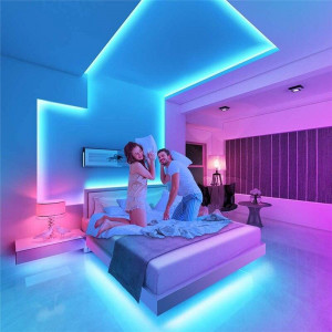 Rola 5M Banda LED SMD 3528 Multicolora (RGB), impermeabila, cu telecomanda si adaptor alimentare - Img 4