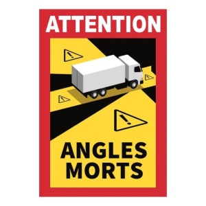Set 10 buc. sticker autocolant "Unghi Mort", Eticheta Autocolanta "ANGLES MORTS" pentru camioane, dimensiune 17 x 25 cm - Img 3