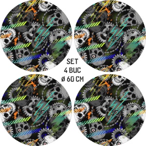 Set 4 Folii Imprimate Outdoor cu EcoSolvent, autoadezive, pentru decorarea jantelor auto, dimetru 60 cm, model FJT-20 - Img 4