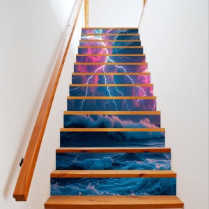 Sticker decorativ pentru scari interioare, print autoadeziv de inalta rezolutie, dimensine 200 x 124 cm, cod: AVX-STAIRS-02 - Img 1