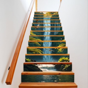 Sticker decorativ pentru scari interioare, print autoadeziv de inalta rezolutie, dimensine 200 x 124 cm, cod: AVX-STAIRS-11 - Img 1