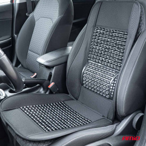 Husa scaun auto cu bile de masaj si suport lombar, dimensiuni 110 x 46 cm, culoare Neagra - Img 2