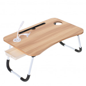 Masa pentru Laptop plianta din MDF, dimensiune 60 x 39,5 cm, cu USB, lampa si ventilator - Img 2