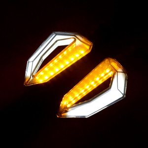Set 2 lampi Semnalizare Moto cu LED, cu 2 functii, pozitie si semnalizare, 12V - Img 2