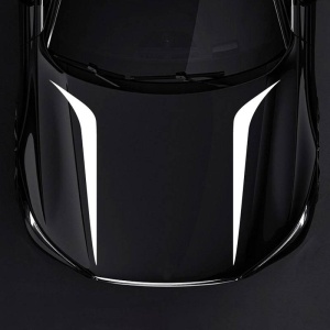 Set 2 stickere autoadezive Tuning, model "Hood Stripes V2", dimensiune 100 x 26 cm, culoare Alba - Img 1