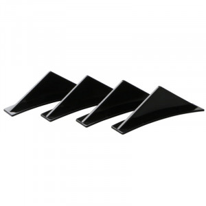 Set 4 aripioare TUNING curbate pentru bara - deflector spate, culoare negru lucios, montaj cu surub sau banda dublu adeziva - Img 2