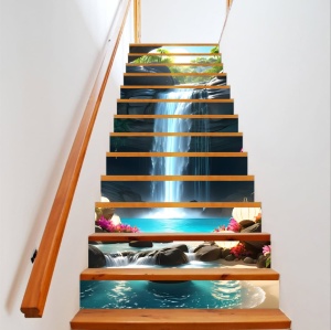 Sticker decorativ pentru scari interioare, print autoadeziv de inalta rezolutie, dimensine 200 x 124 cm, cod: AVX-STAIRS-12 - Img 1
