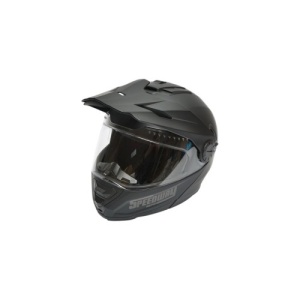 Casca motocross integrala, negru mat cu viziera transparenta si ochelari de soare marimea XL, model LION